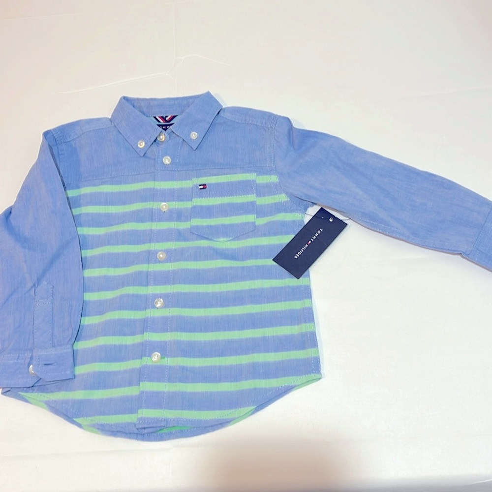 TOMMY HILFIGER KIDS' MICROPRINT SHIRT size 3T